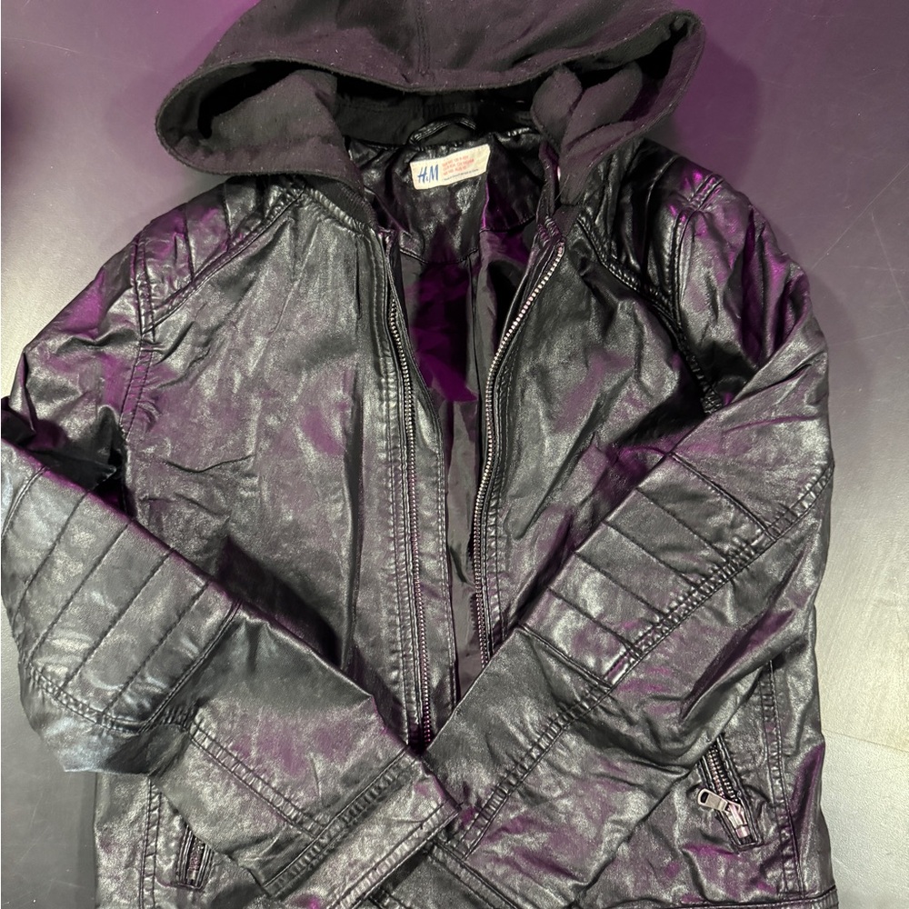 H&M Black Faux Leather Jacket